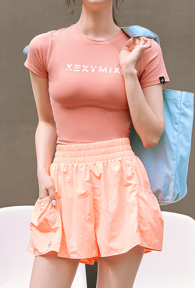 XEXYMIX 2-IN-1 Flare Pants - Fresh Peach
