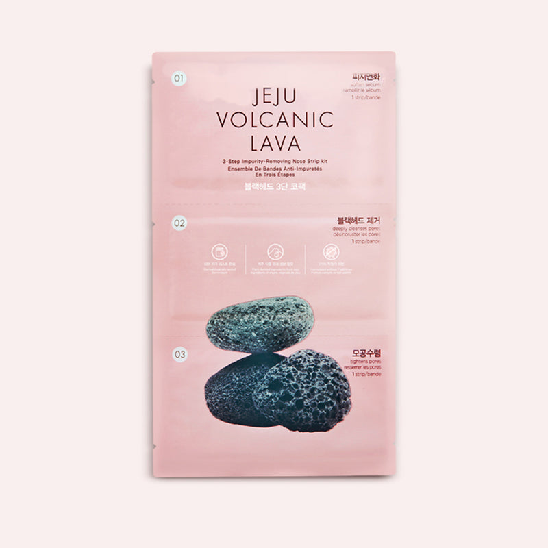 THEFACESHOP JEJU VOLCANIC LAVA 3STEP IMPURITY REMOVING NOSE STRIP KIT