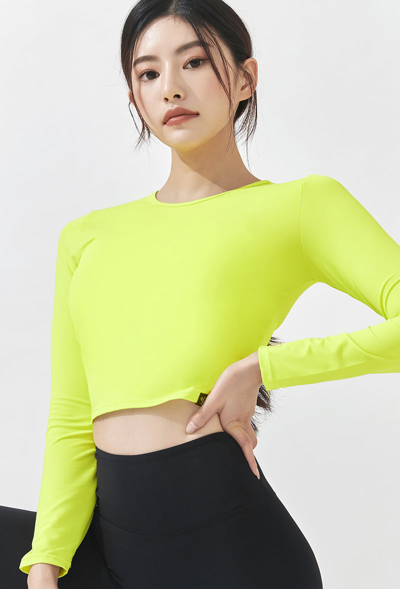 XEXYMIX All Day Feather Crop Top - Lime Ade