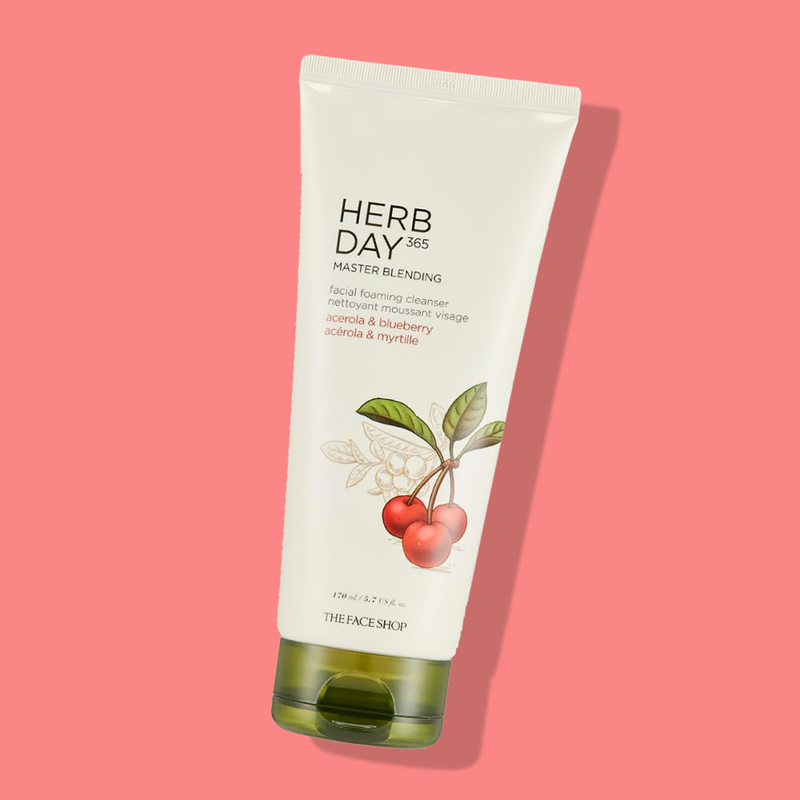 THEFACESHOP HERB DAY 365 FOAMING CLEANSER Acerola & Blueberry