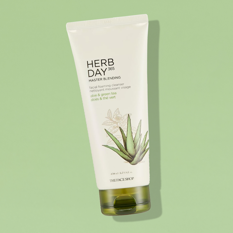 THEFACESHOP Herb Day 365 Foaming Cleanser - Aloe & Green Tea