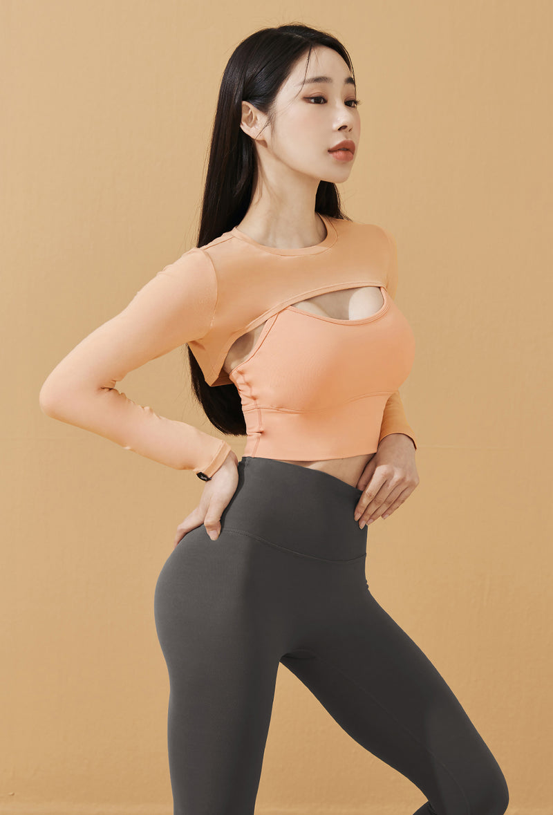 XEXYMIX Soft touch Layered Long Sleeve - Peach Skin